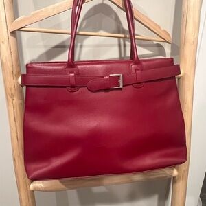 Tiffany and Fred shoulder bag Elegant Red Leather Tote